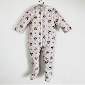 18M Disney Baby Minnie Mouse Floral Full Body Puffer Jacket Onesie